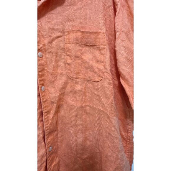 Tommy Bahama Men's Orange Short Sleeve Button-Up Shirt 100% Linen Size 3XL - Picture 6 of 8